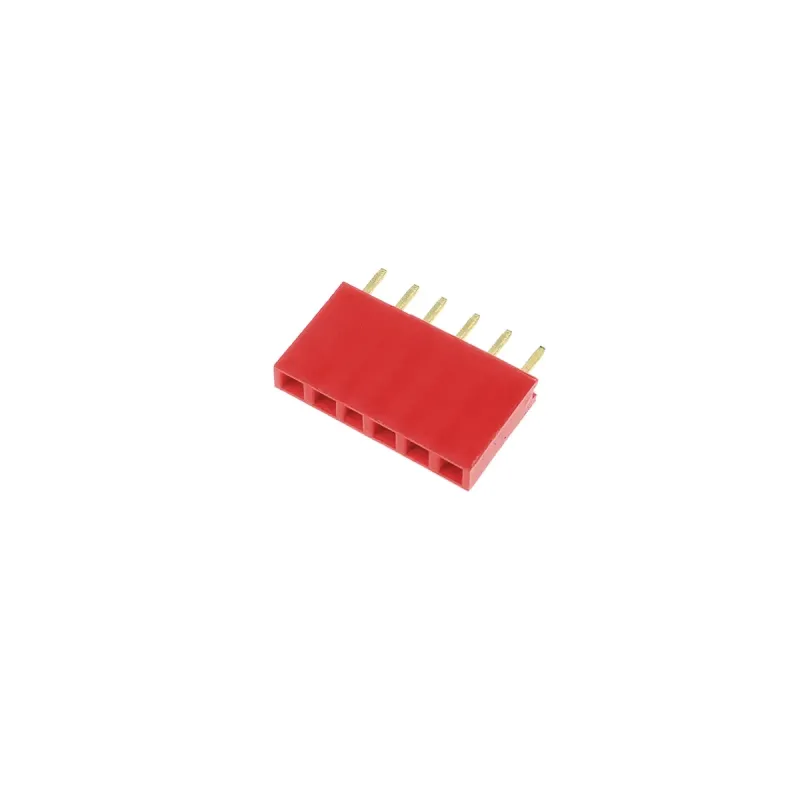 1x6 Pin Header 2.54mm Pitch Red - Female 1x6 Pin Header 2.54mm Pitch Red - Female
