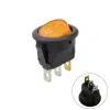 KCD1-5-101N illuminated Round Rocker Switch 250V 6A SPST ON-OFF   - Yellow