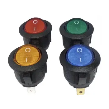 KCD1-5-101N illuminated Round Rocker Switch 250V 6A SPST ON-OFF   - Yellow KCD1-5-101N illuminated Round Rocker Switch 250V 6A SPST ON-OFF   - Yellow