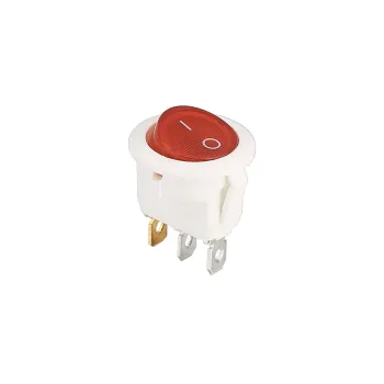 ON/OFF Mini Rocker Switch Illuminated SPDT 250V 3A 3-Pin - White - Red ON/OFF Mini Rocker Switch Illuminated SPDT 250V 3A 3-Pin - White - Red