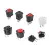 ON/OFF Mini Rocker Switch Illuminated SPDT 250V 3A 3-Pin - White - Red