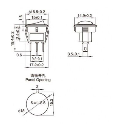 ON/OFF Mini Rocker Switch Illuminated SPDT 250V 3A 3-Pin - White - Red ON/OFF Mini Rocker Switch Illuminated SPDT 250V 3A 3-Pin - White - Red