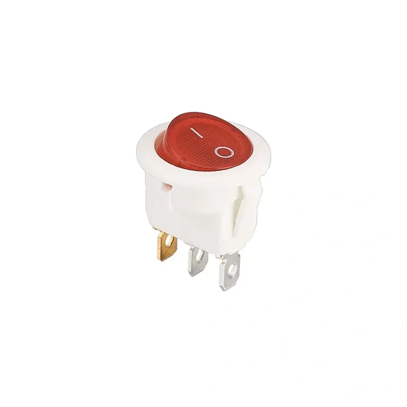 ON/OFF Mini Rocker Switch Illuminated SPDT 250V 3A 3-Pin - White - Red