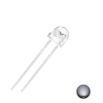 LED 5mm Palarie de Paie Alb