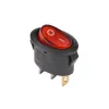 KCD1-9-101N Lighted Elliptic Rocker Switch 250V 6A SPST ON-OFF 3 Pin - Red