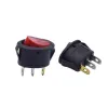 KCD1-9-101N Lighted Elliptic Rocker Switch 250V 6A SPST ON-OFF 3 Pin - Red