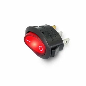 KCD1-9-101N Lighted Elliptic Rocker Switch 250V 6A SPST ON-OFF 3 Pin - Red KCD1-9-101N Lighted Elliptic Rocker Switch 250V 6A SPST ON-OFF 3 Pin - Red