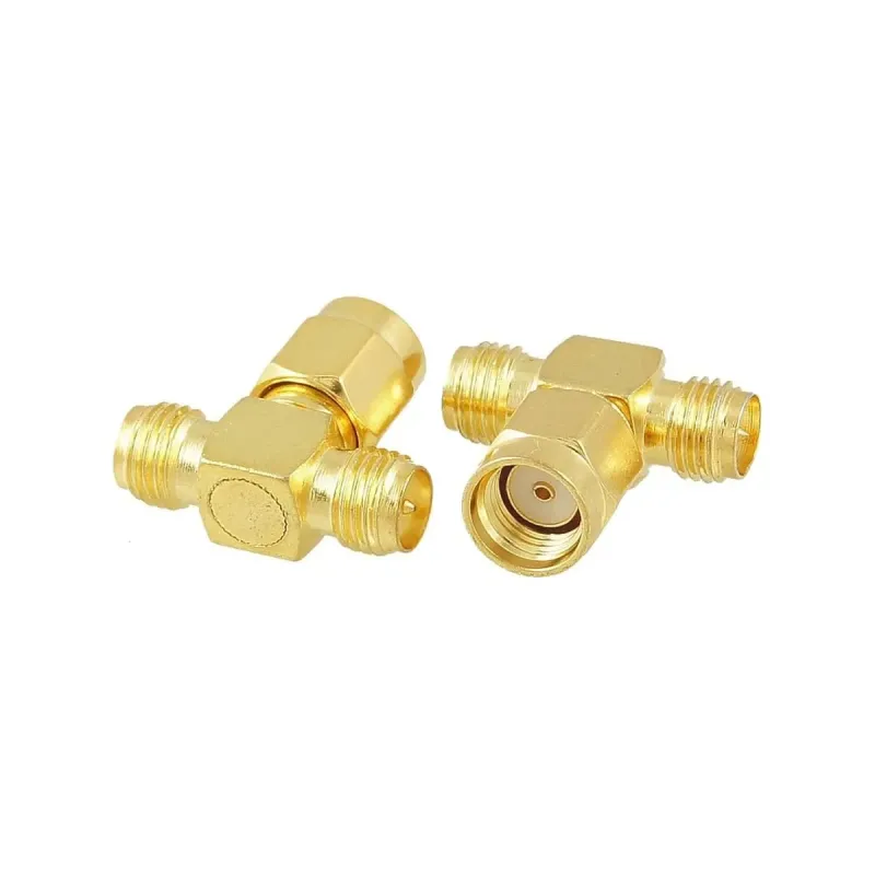 RP-SMA Intrare Masculină la 2 RP-SMA Ieșire Feminină T-Type RF Conector Splitter