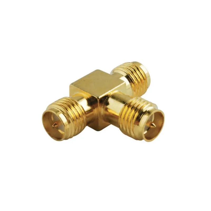 Intrare RP-SMA Femelă la Ieșire Dublă RP-SMA Femelă Splitter Conector RF Tip T