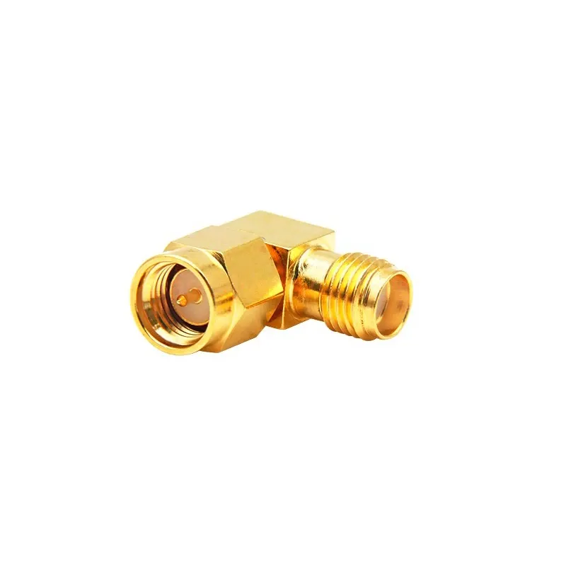Conector RF în unghi drept SMA mamă la SMA mamă