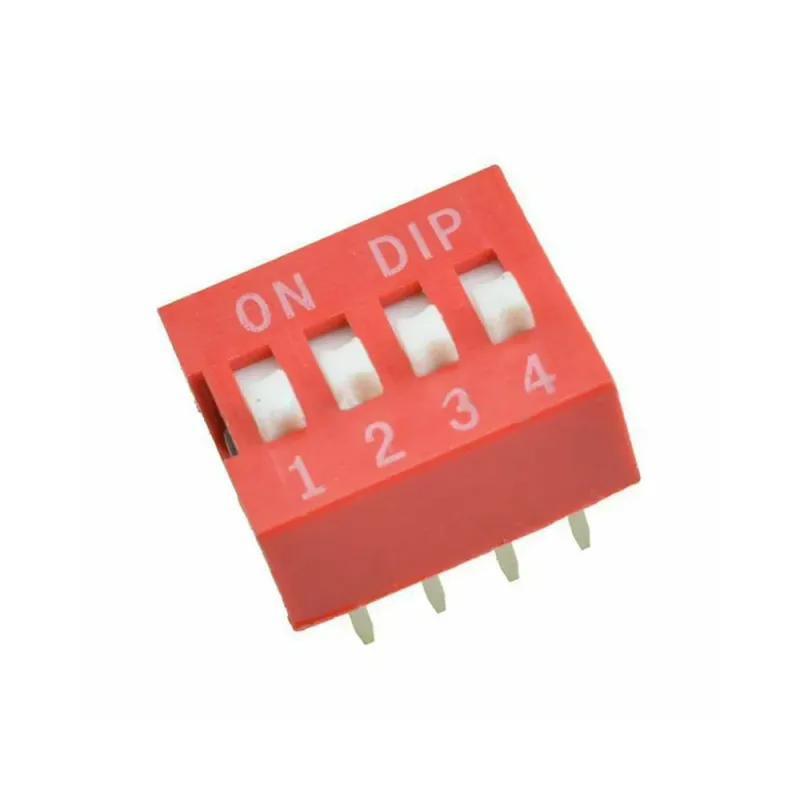 Comutator Dip cu 4 Pini 2,54 mm Roșu