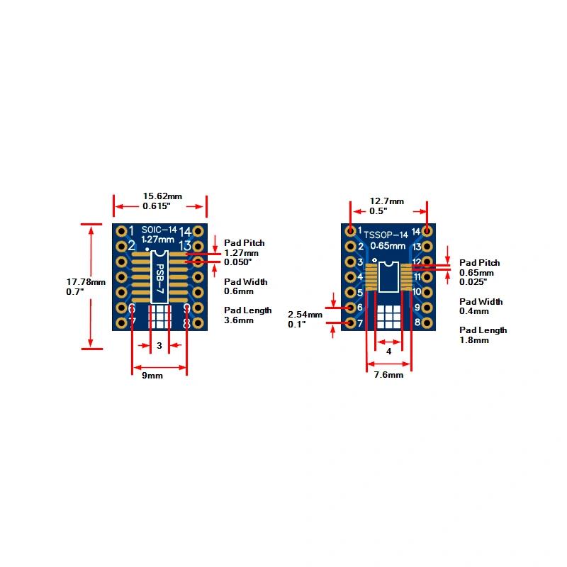 SOP-14 to DIP-14 Converter SMD to DIP Adapter Board