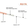 RG178-U Coaxial Cable 50 Ohm Flexible for RF Antenna - 1 Meter