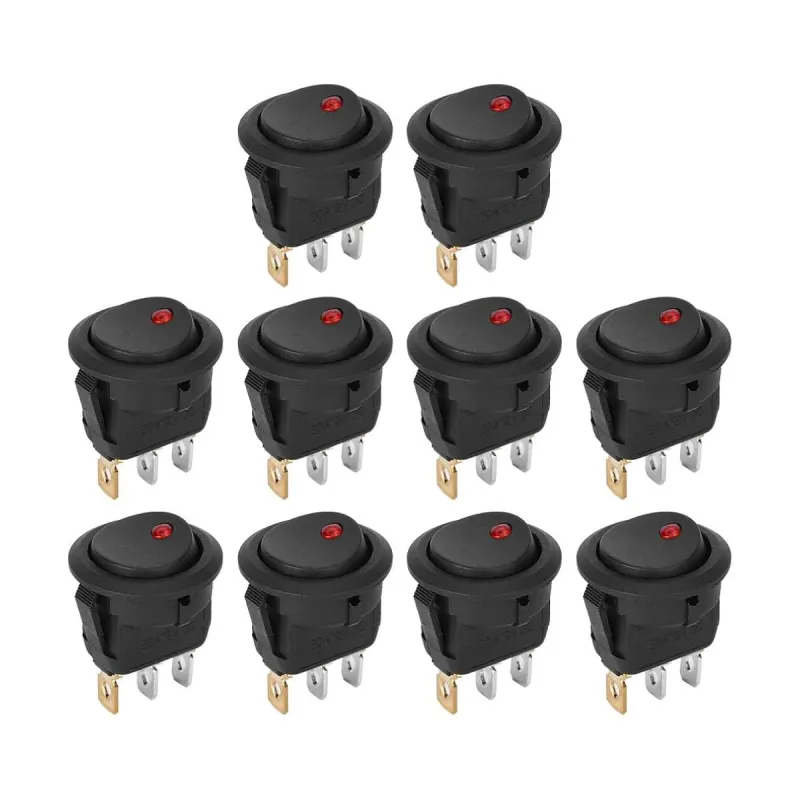12V 20A ON-OFF Rocker Switch with Red LED 22mm