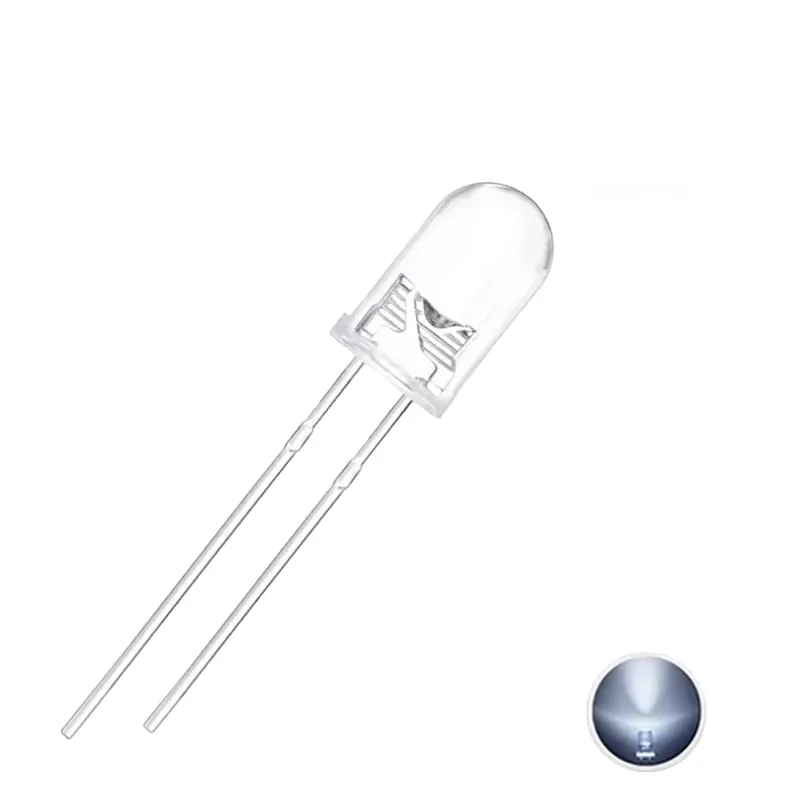 Led 5mm Transparent Alb