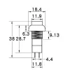 12mm Buton de Împingere Momentan ON-OFF 3A PBS-11B - NEGRU