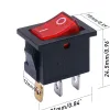 KCD1-101N-2 illuminated Rocker Switch ON-OFF 250V 6A SPST 21x15 mm - Red Light
