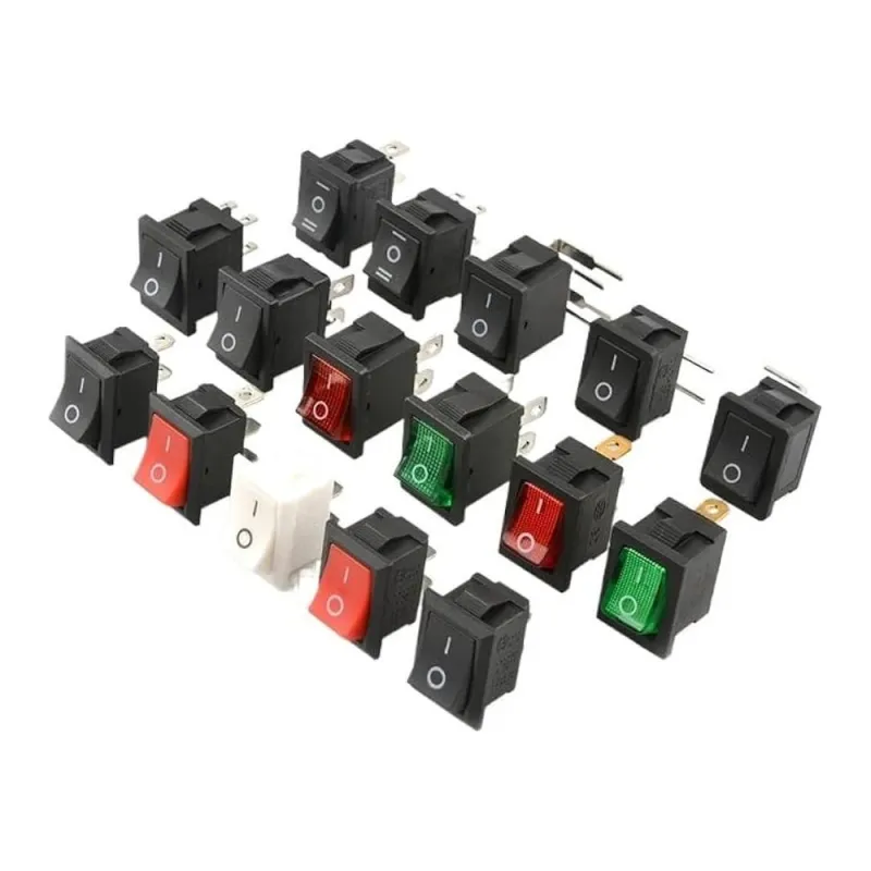 KCD1-101N-2 illuminated Rocker Switch ON-OFF 250V 6A SPST 21x15 mm - Red Light