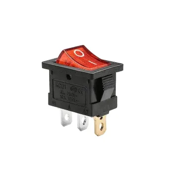 KCD1-101N-2 illuminated Rocker Switch ON-OFF 250V 6A SPST 21x15 mm - Red Light