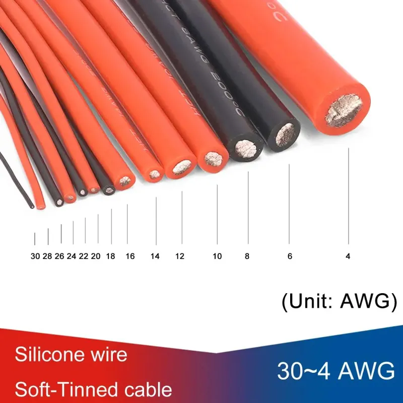 Sârmă Siliconică Flexibilă 30 AWG 0,08 mm Cupru Staniu - ROȘU - 1 Metru