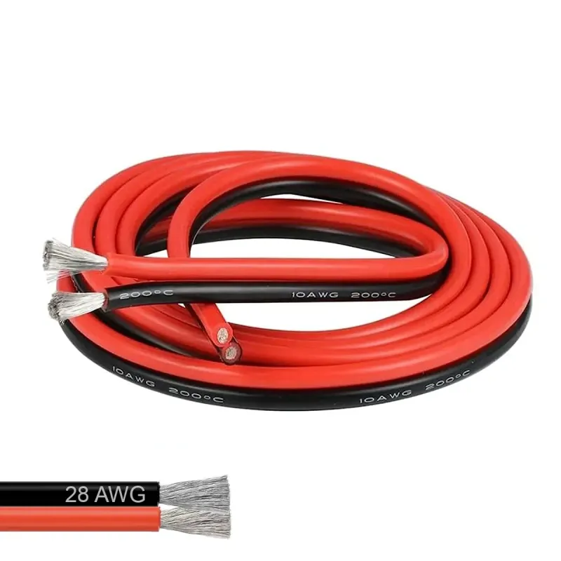 28 AWG 2 Conductor Parallel Flexible Silicone Wire Cable - 1 Meter