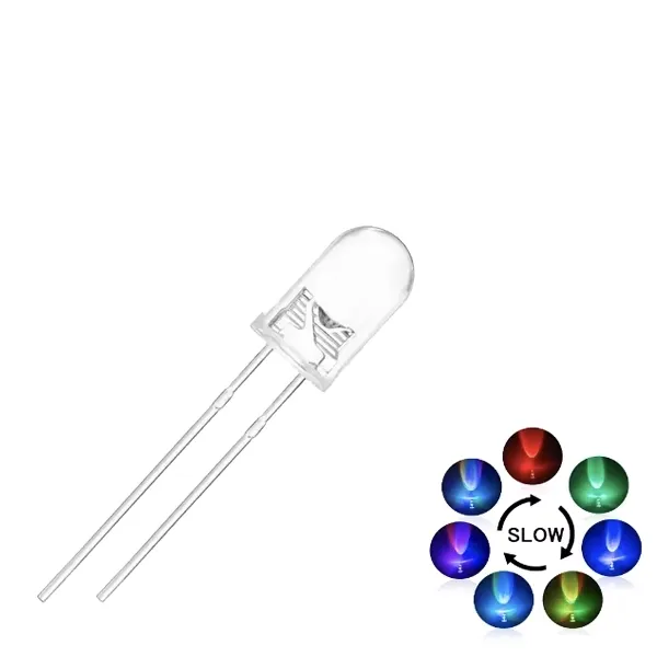 5mm Flashing Led - Multi Light Blinking RGB Led - Slow