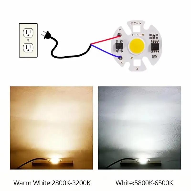 220V 7W Power Led Board Module IP65 Y32 2800-3200K Warm White