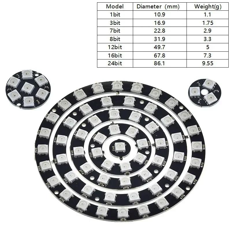 WS2812 Neopixel Adresabil RGB Led Modul Rotund pe 12 Biți