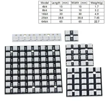 WS2812B Neopixel Adresabil RGB Led Modul 2x2 Pătrat Matrice 4-bit