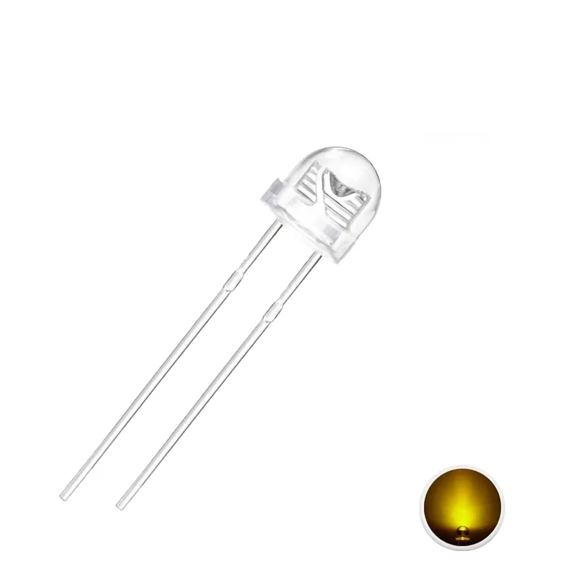LED 5mm Palarie de Paie Galben