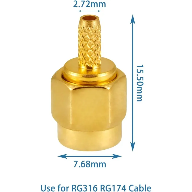 RP-SMA Conector RF Masculin Pentru RG316 RG174 RG178