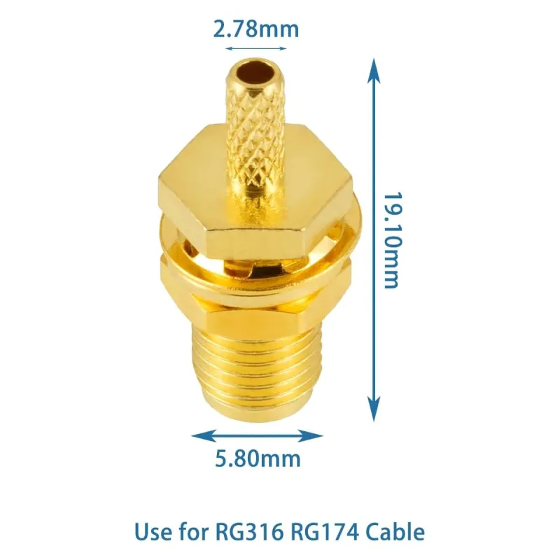 Conector RF Feminin SMA Pentru RG316 RG174 LMR-100A