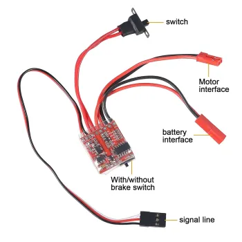 Controler Electronic de Viteză ESC cu Frână Comutabilă Pentru RC Car Boat Tank 20A Brushed