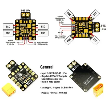 Matek Systems 3A PDB Module XT60 with Dual BEC Matek Systems 3A PDB Module XT60 with Dual BEC