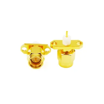 Conector SMA cu 2 găuri cu montare pe panou tată Conector SMA cu 2 găuri cu montare pe panou tată