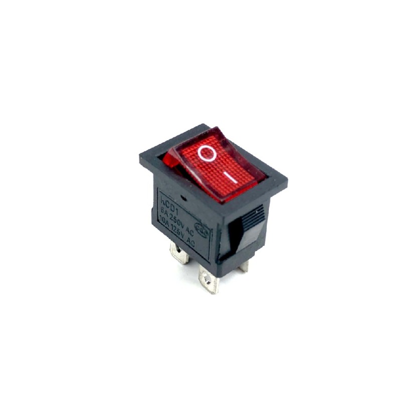 KCD1-104 Rocker Switch ON/OFF LED 4 Pin 6A 250VAC