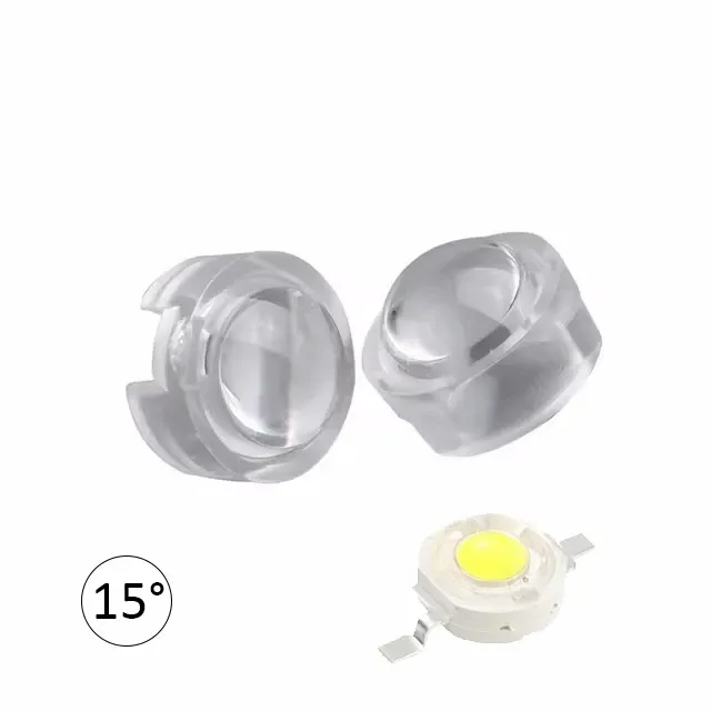 15 Grade 1W - 3W Lentile Led de Putere Transparente 13mm