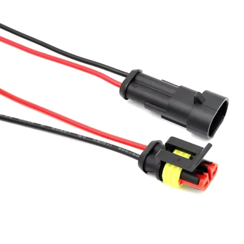 2P Waterproof AMP 1.5 Connector Set (Male + Female) – 15 cm with 18AWG Wire