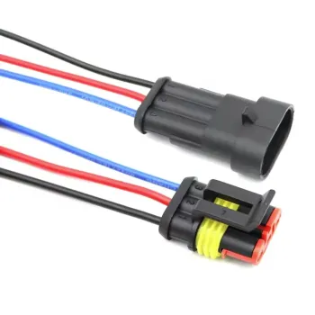 Set conector waterproof AMP 1.5 (masculin + feminin) – 15 cm cu fir de 18AWG