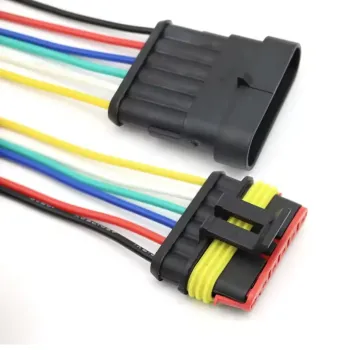 Set Conectori 6P Waterproof AMP 1.5 (Masculin + Feminin) – 15 cm cu Cablu 18AWG