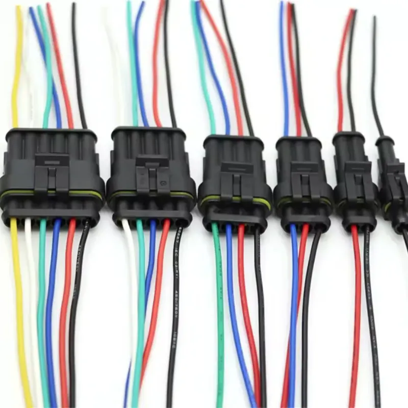 Set Conectori 6P Waterproof AMP 1.5 (Masculin + Feminin) – 15 cm cu Cablu 18AWG