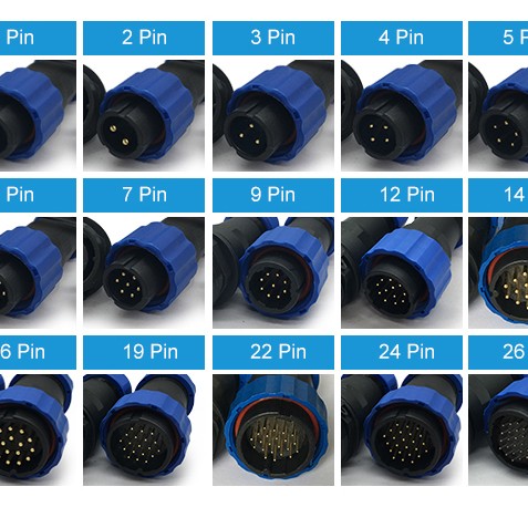 SP13 Waterproof IP68 Connector 4 Pin Male Plug and Female Socket One Pair