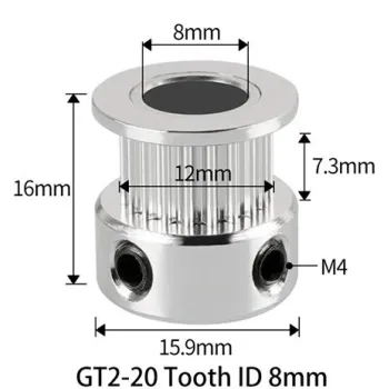 GT2-6mm Timing Belt Pulley 20T - Bore 8mm GT2-6mm Timing Belt Pulley 20T - Bore 8mm