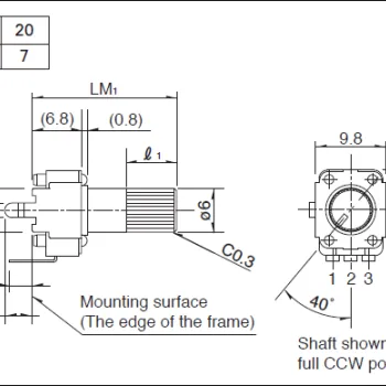 Alps Alpine 10K Potentiometer RK09K1130081 Original Japan