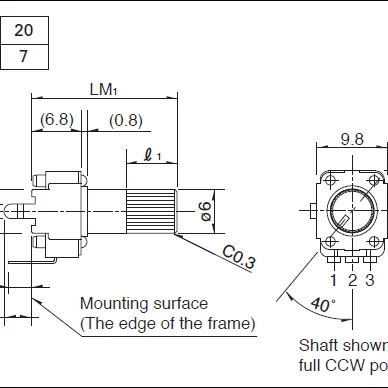 Alps Alpine 10K Potentiometer RK09K1130081 Original Japan