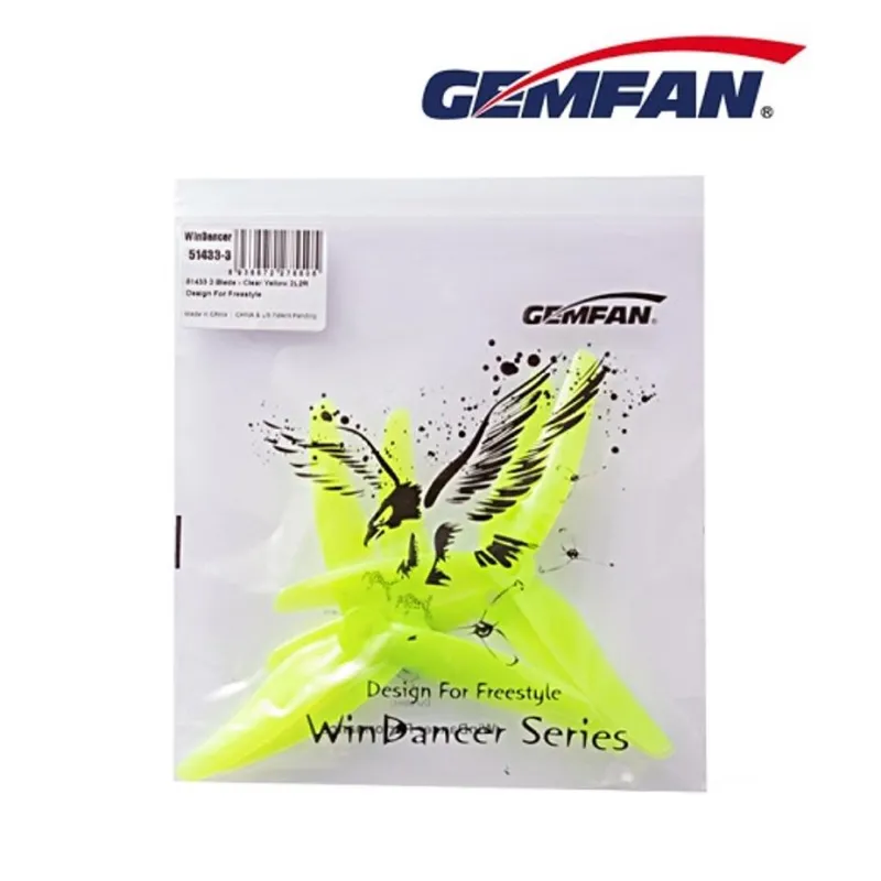 Gemfan Hurricane 51433 Propeller 3-blade 2 CW- 2 CCW (4pcs) - YELLOW Gemfan Hurricane 51433 Propeller 3-blade 2 CW- 2 CCW (4pcs) - YELLOW
