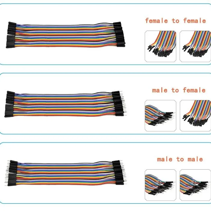 20cm 40 Pin Male-Female Jumper Cables 20cm 40 Pin Male-Female Jumper Cables