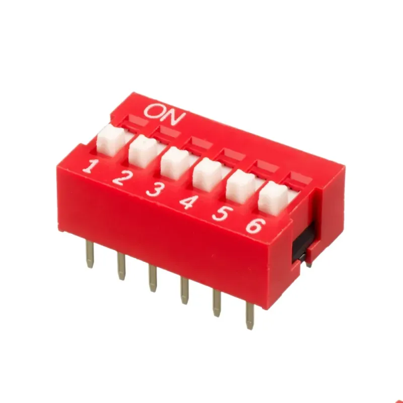 Comutator Dip cu 6 Pini 2,54 mm Roșu