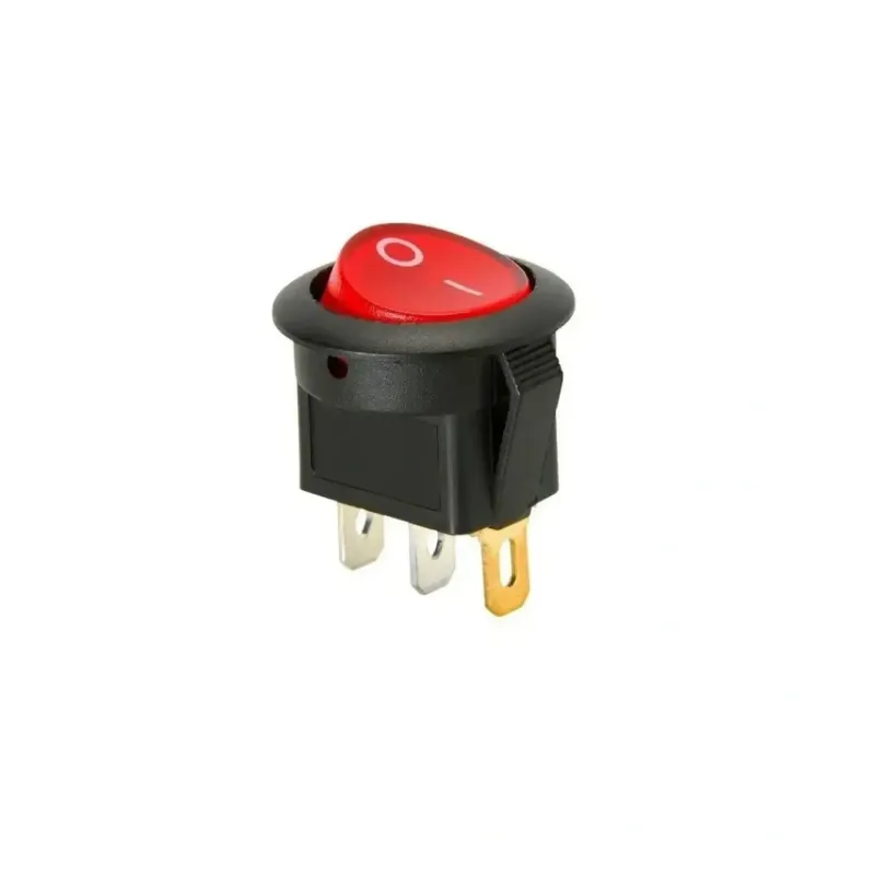 Mini Comutator Basculant ON/OFF Iluminat SPDT 250V 3A 3-Pin - Negru - Roșu
