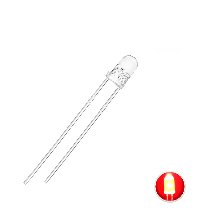 3mm Ultra Bright Led 1800-2500mcd RED